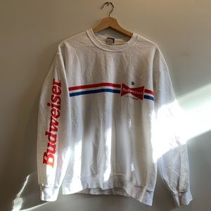 Junk Food Clothing Budweiser logo crewneck sweatshirt in Small